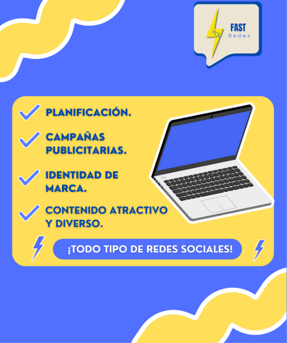 Panfleto FastRedes con servicios